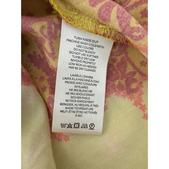 FREE PEOPLE We The Free Share Good Vibes Floral Button Down Top Size Medium - Picture 9 of 10